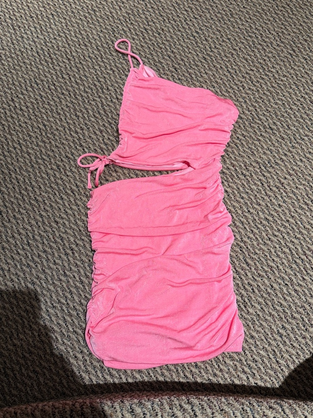 NEW Lulus Steal the Show Pink One-Shoulder Ruched Bodycon Dress - Picture 6 of 7